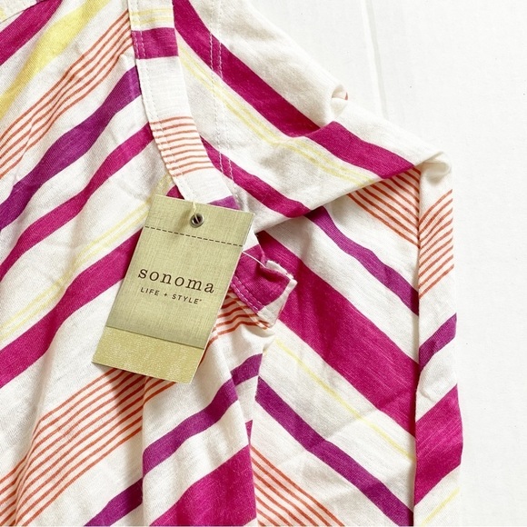 ✨NEW!✨ SONOMA Women’s Fuchsia Striped Maxi Dress - X-Large - Picture 7 of 10